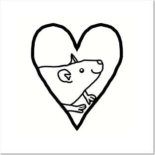 My Valentine Rat Line Drawing Posters and Art